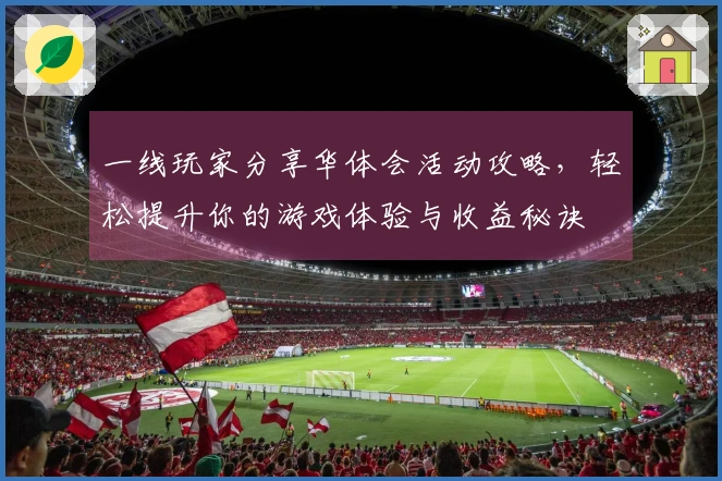 一线玩家分享华体会活动攻略,轻松提升你的游戏体验与收益秘诀